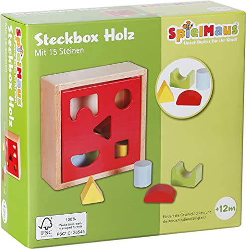 Spielmaus Holz Steckbox 15 Steine von Vedes