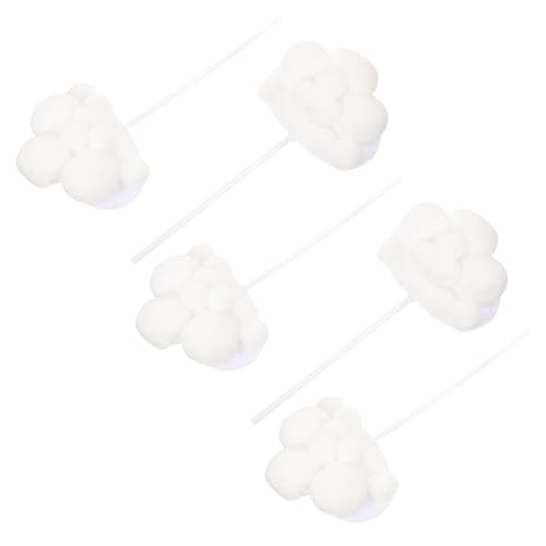 Veemoon 1-5 Stück Plüsch Wolke Cupcake Topper - Niedliche Kuchen Dekoration Für Babyparty Und Geburtstagsfeier Ideal Für Kreative Cupcake Gestaltung in Weiß von Veemoon