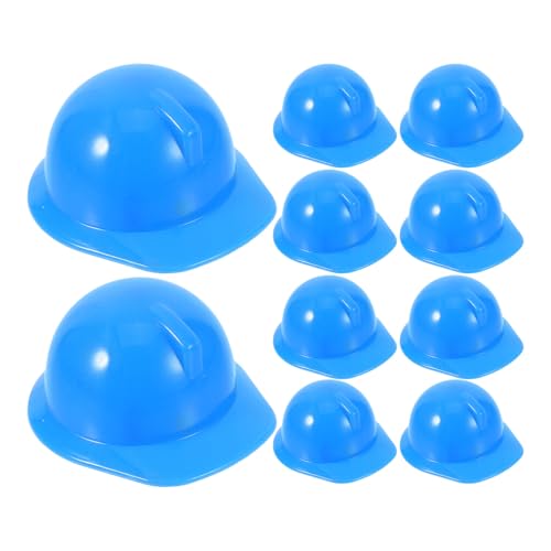 Veemoon 10 Stück Miniatur-bauhut, 4,9 X 4,7 X 2,1 cm, Puppenhelm, Plastikflaschenaufsatz für DIY-spielzubehör, Kuchenaufsätze – Blau Veemoon 10 Stück Miniatur-bauhut, 4,9 X 4,7 X 2,1 cm, Puppenhelm, Plastikflaschenaufsatz für DIY-spielzubehör, Kuchenaufsätze – Blau von Veemoon