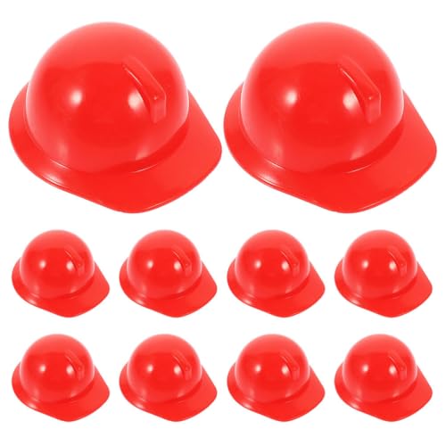Veemoon 10 Stück Miniatur-bauhut, 4,9 X 4,7 X 2,1 cm, Puppenhelm, Plastikflaschenaufsatz für DIY-spielzubehör, Kuchenaufsätze – Rot Veemoon 10 Stück Miniatur-bauhut, 4,9 X 4,7 X 2,1 cm, Puppenhelm, Plastikflaschenaufsatz für DIY-spielzubehör, Kuchenaufsätze – Rot von Veemoon