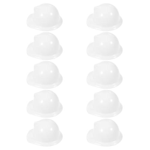 Veemoon 10 Stück Miniatur-bauhut, 4,9 X 4,7 X 2,1 cm, Puppenhelm, Plastikflaschenaufsatz für DIY-spielzubehör, Kuchenaufsätze – Weiß Veemoon 10 Stück Miniatur-bauhut, 4,9 X 4,7 X 2,1 cm, Puppenhelm, Plastikflaschenaufsatz für DIY-spielzubehör, Kuchenaufsätze – Weiß von Veemoon