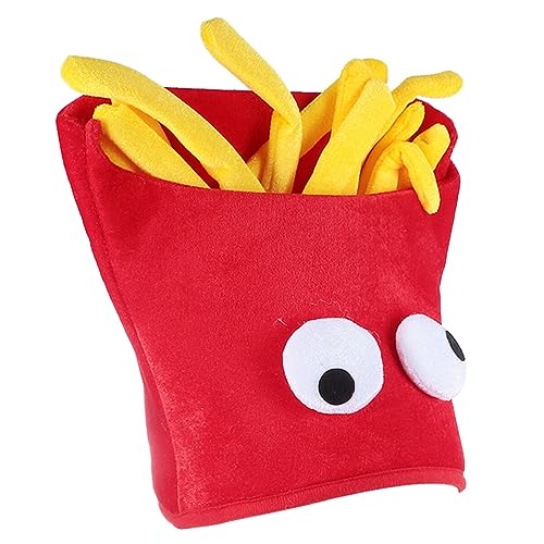 Veemoon 1stk Pommes-frites-kappe Pommes Frittes Pommes-frites-kostüm Food-hut-kostüm Kopfbedeckung Dekor Hamburger-kostüm Halloween French Fries Hat Kind Cosplay Partyhut von Veemoon