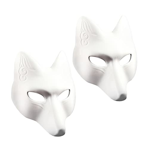 Veemoon 2 Stück Fuchs Maske Halbmaske Gasmasken-cosplay Fuchsmaske Gesichtsmaske Selber Machen Cartoon-party Rätsel Maskerademaske Für Männer Zubehör Für Halloween-maskerade Wolf Weiß von Veemoon