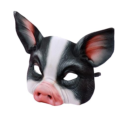 Veemoon 2 Stücke Halbe Gesicht Schweinemaske Für Halloween - Kostümpartys Und Maskeraden - Weiße Und Schwarze Phantasie Halbmaske Für Kreative Feiern Und Cosplay von Veemoon