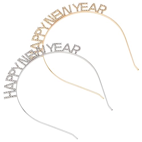 Veemoon 2er Set Stirnbänder Für Silvester 2023 – Funkelnde Diademe in Gold Und Silber - Perfekte Haarreifen Für Festliche Partys Und Neujahrsfeiern - Eleganter Kopfschmuck Für von Veemoon