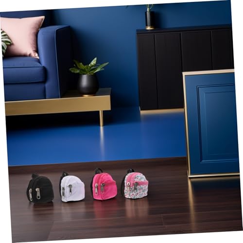 Veemoon 4 Stück Teiliges Miniatur Rucksack aus Polyester Kleine Cartoon Puppen Rucksäcke in Weiß Rosa Schwarz Gemustert Realistische Puppenzubehör für Rollenspiel und DIY Kreativität Veemoon 4 Stück Teiliges Miniatur Rucksack aus Polyester Kleine Cartoon Puppen Rucksäcke in Weiß Rosa Schwarz Gemustert Realistische Puppenzubehör für Rollenspiel und DIY Kreativität von Veemoon