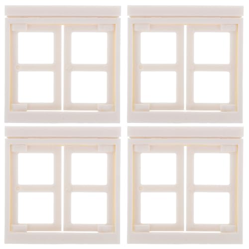 Veemoon 4Pcs Plastikfensterdekor Für Puppenhaus Miniaturpuppen Fenster Möbel Puppe Winzig Fenster Dekoration Doll Hausmöbel von Veemoon