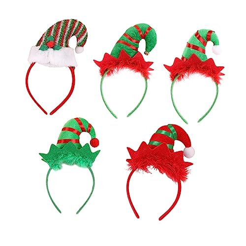 Veemoon 5 Stück Teiliges Weihnachts Haarband mit Lustigen Party Hut Designs Bunte Glocken und Federn Weicher Kopfschmuck für Festliche Haarschmuck Accessoires für Xmas Feier und Veemoon 5 Stück Teiliges Weihnachts Haarband mit Lustigen Party Hut Designs Bunte Glocken und Federn Weicher Kopfschmuck für Festliche Haarschmuck Accessoires für Xmas Feier und von Veemoon