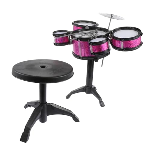 Veemoon 5-teiliges Jazz Drum Kit Mit Hocker – Musikinstrument Für Junge Musiker - Ideales Für Jungen Und Mädchen Fördert Kreativität Und Rhythmusgefühl von Veemoon