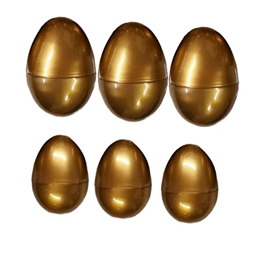 Veemoon 6er Set Gefüllte Ostereier Aus Kunststoff - Metallic Gold - Ideal Zum Befüllen Mit Süßigkeiten Für Die Ostereiersuche Perfekte Deko Für Ostern Selbstgemachte Überraschungen von Veemoon