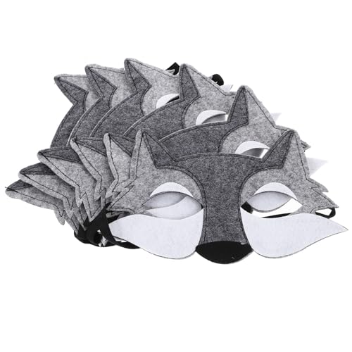 Veemoon 6st Oberfläche Aus Vliesfilz Schädelmaske Cosplay-fuchs Halber Schädel Tierkostüm Masken Wolf Reh Halloween Fuchsmaske Pelzige Maske Maskerade Gesicht Nase Led-maske Gefühlt von Veemoon