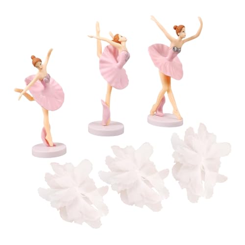 Veemoon Ballerina Figuren Set Für Tortendeko - 6 Stück Rosa Tanzende Puppen - Ideal Für Prinzessinnen Geburtstagsfeiern Puppenhaus Und Kreative Tischdekoration von Veemoon