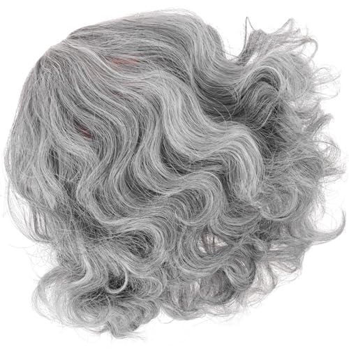 Veemoon Cosplay Professor Perücke kahl Glatze-Perücke Männer Herren menschlich Synthetic Wig graue perücke Synthetische Perücke alte lockige mannperücke Glatze Perücke chemische Faser Grey von Veemoon