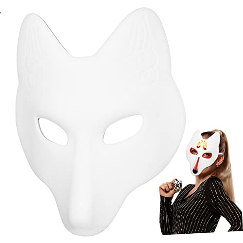 Veemoon Fuchs Halloween Katzenmasken Leere Hundemaske Leere Tiermaske Tiermaskenbasis Fuchskostüm Für Erwachsene Fuchs Schlicht Fuchs-kindermaske Maskerade Fuchs Tier von Veemoon