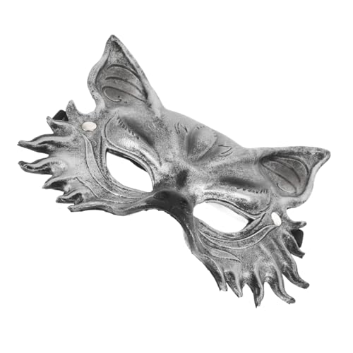 Veemoon Fuchs Maske Maskerade Maske Herren Halloween-simulationsmaske Halloween-maske Fuchsmaske Wolfsmaske Für Männer Maskerade Masken Halloween Halbgesichtsmaske Silver Pu von Veemoon