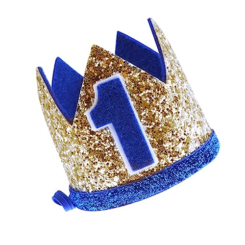 Veemoon Krone Für Den 1 Geburtstag Junge - Geburtstagskrone Für Jungen - Blaues Tiara Stirnband Aus Hochwertigem Material Perfekt Für Die Erste Geburtstagsparty Und Shower Feiern von Veemoon