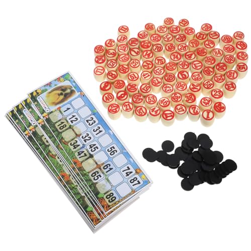 Veemoon Russisches Lotto Bingo-Set Aus Holz – 1 Set Mit Vintage Bingo-Spielzubehör Für Erwachsene – Ideal Für Familienabende Und Partys – Spaß Für Alle von Veemoon