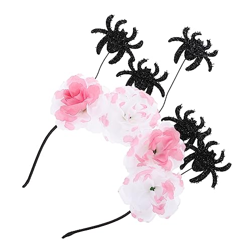 Veemoon Schwarzes Halloween-Stirnband Mit Rosenblüten – Lustiges Haaraccessoire Für Frauen - Ideal Für Halloween Partys Und Kostümfeiern Einzigartiger Blumendekor Für Einen Auffälligen von Veemoon