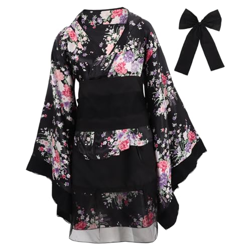 Veemoon Traditioneller Japanischer Kimono Für Damen - Cosplay Kimono Für Anime Mädchen - Elegante Robe Im Japanischen Stil Für Kostümpartys Und Besondere Anlässe Größen Von S Bis XXL von Veemoon