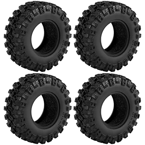 Veenewy 4 Stück Reifen, 52 x 17 mm, 1,0 , aus weichem Gummi, Reifen für 1/24 Auto, Fernbedienung auf Axial SCX24 90081 AXI00002 von Veenewy