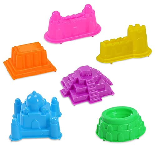 6pcs weiche Plastik Kinderkinder Strandspielzeug für Kinder und Kleinkinder Sandkasten Spielen Spielzeug Schlossgebäude Formen Kinder Spielen Sandwerkzeuge Sets Sets von Veesper