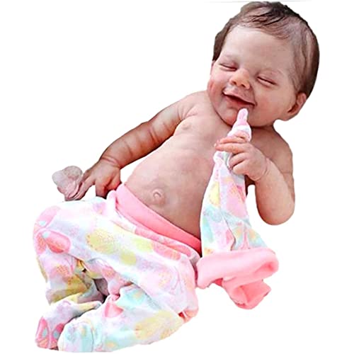 Babypuppenjunge, 21 Zoll realistische Puppen, weich handgefertigte Silikon gewichtete realistische Babypuppe, die echt aussehen, realistische Neugeborene -Babypuppen für Kinder, Jungen Mädchen A von Veesper