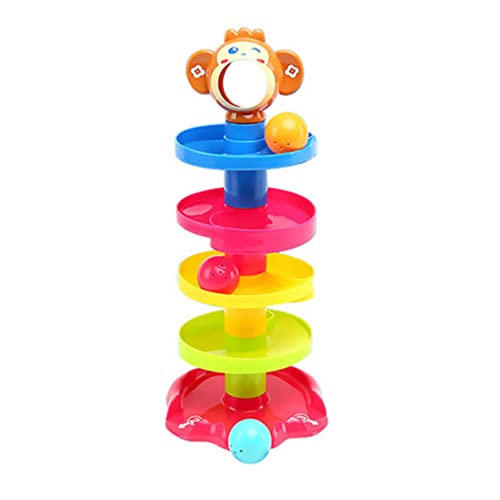 Veesper Ball Drop -Spielzeug, Ball Ramp Spielzeug 5 Schichten Drop Go Ball Ramp Rolling Ball Drop Go Ball Ramp Affen Turm Rolling Ball Tower für Baby Early Education von Veesper