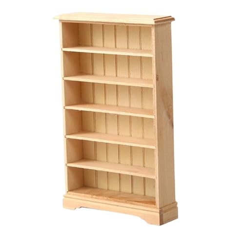 Dollhouse Bücherregal 1:12 Skala Klassische Holz Mini Möbel 6x1x4 Zoll DIY Miniatur Bücherregal Babypuppenmöbel für Miniaturpuppenhauszubehör Kinder Rollenspiele Geschenke von Veesper