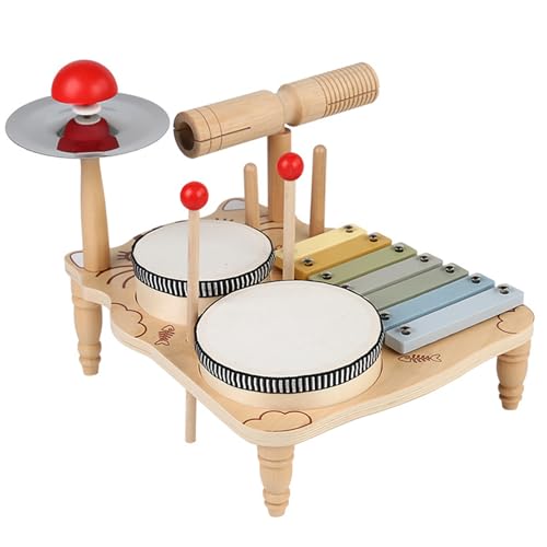 Kids Drum Kit, niedliche Katze Kleinkind Baby Drum Set, Bildungsbaby Musikinstrument Baby Safe aufschlussreich von Veesper