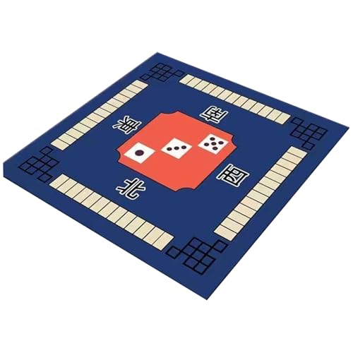 Mahjong Mat, Anti-Slip Mahjong Game Table Cover, 31.5x31.5 '' Rauschreduktion Mahjong Table Matte, Wear-Resistant Mahjong Accessoires Tischdecke für Party-Poker, Karte, Familienbrettspiele Blau von Veesper