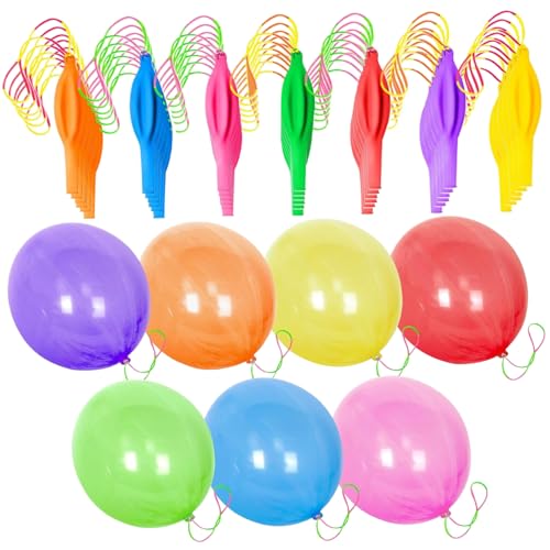 Veesper Punchballons für Kinder 35pcs 18 Zoll Neon -Stempelballons mit Gummiband -Griffe Latexballon für tägliche Spiele Hochzeitsgeburtstagsfeier Gefälligkeiten von Veesper