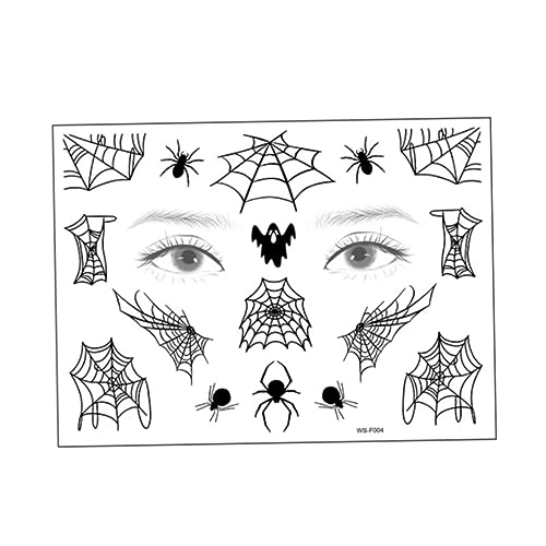 Veesper 1 PCs Halloween Spinnen-Tattoos, Halloween Temporary Tattoos, wasserdichte gefälschte Spinnen-Fledermaus-Tattoo, Halloween-Make-up-Aufkleber für Halloween-Party-Requisite und Cosplay Wa-F004 von Veesper