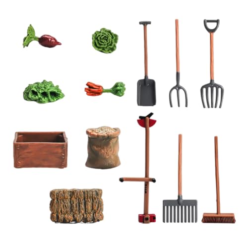 Veesper 13pcs Farm World Play Set Set Gemüse Strohsand Tisch Figuren Spielzeugfarm Lebensmittelzubehör von Veesper