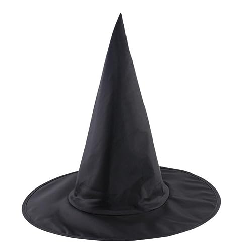 Veesper 1pack Damen schwarzer Hexenhut, Halloween Hexe Peaked Hut Hexenkostüm Accessoire für Halloween und Weihnachtsfeier Oxford -Stoffkappe mit Hexenhut Peaked Witch Hut von Veesper