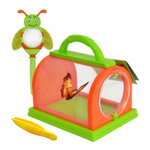 Veesper 1pcs Critter Case Bug Butterfly Kit, Bungalow Insekten Caterpillar Kit, Critter Cage Bug Catcher Storage Children Kids Kids Kit Hinterhof Exploration Accessoires (Rrange & Green) von Veesper