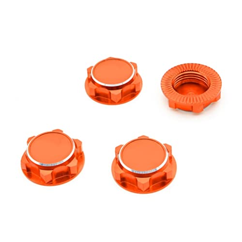 Veesper 4pcs RC -Sechskantrad, orange staubfestes Anti -Skid -Nabenmutter, kompatibel mit ZD Racing 1/8 RC Car 17mm von Veesper