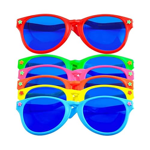 Veesper 6pcs Partygläser, große bunte Kinder Sonnenbrille Multipack Lustige Foto Requisiten Kostüme Party Supplies Party Sonnenbrille für Geburtstag Home Party Dekor von Veesper