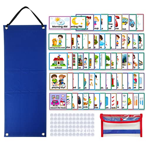 Veesper Aufgabendiagramme für Kinder, tägliche Zeitplankinder, Zeitplankarten Kinder Daily Calendar Chore -Diagramm visueller Kalender Daily Routine Diagramm für Kinder Blau von Veesper