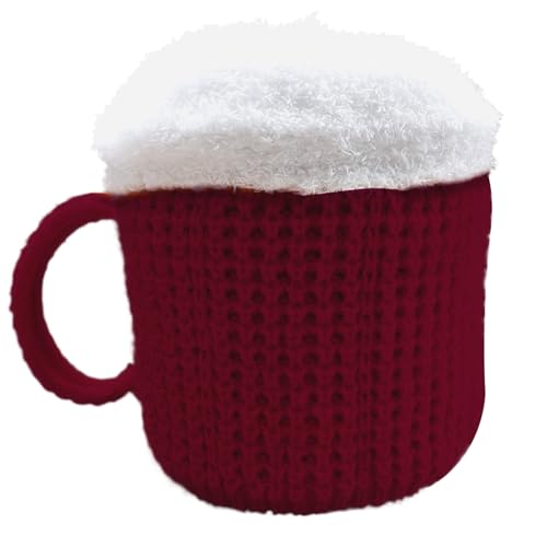 Veesper Gestrickter Hut für Frauen Männer lustige 3D-Bier-Tasse lustiger Hut mit weichem hautfreundlichen warmen Strickmant von Veesper