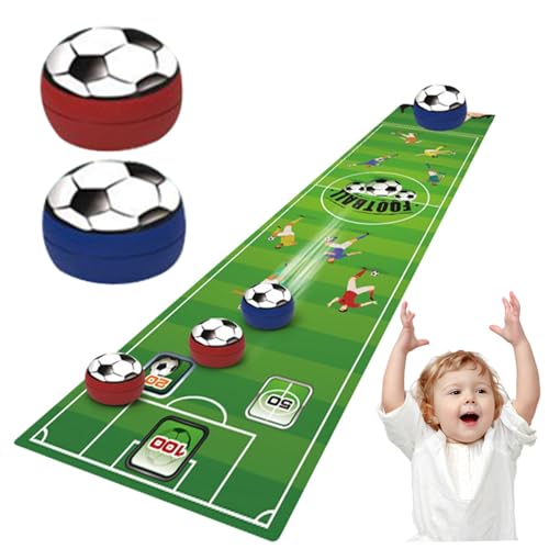 Veesper Tabletop Curling für Erwachsene Kinder Gartenspiele, Eltern-Kind-Tischkind-Locken-Mini-Spiele, Entwicklungsstress-Tisch-Top-Curling-Spielparty-Spiele, Fußballstil von Veesper