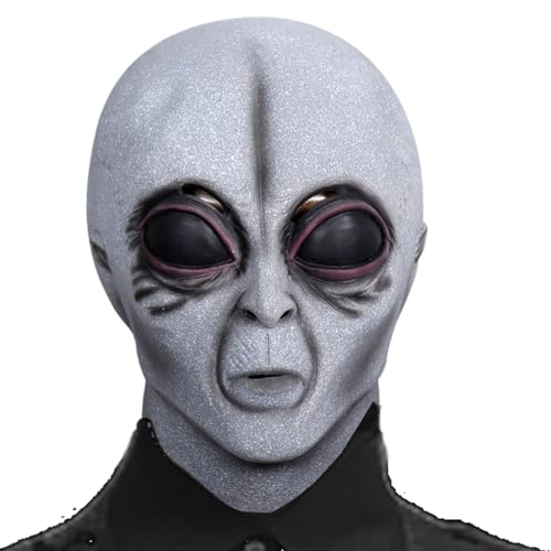 Veeteah Alien-Gesichtsbedeckung, Alien-Kopf-Requisite - Realistische Halloween-Gesichtsbedeckung,Tragbare Streich-Requisiten, Mehrzweck-Kostüme für Urlaubsparty, Karneval, Cosplay, Bühnenshow von Veeteah