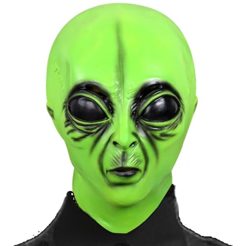 Veeteah Alien-Gesichtsbedeckung, Alien-Kopf-Requisite - Realistische Kopfstütze für Halloween,Tragbare Festival-Gesichtsbedeckung, Mehrzweck-Streich-Requisiten für Karneval von Veeteah