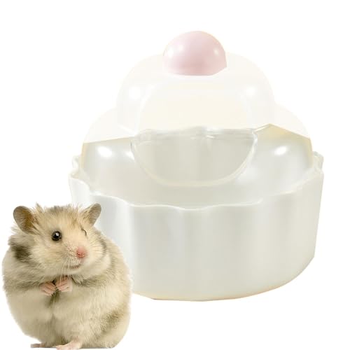 Veeteah Hamstertoilette,Hamstertoilette,Kuchenförmiger Critter's Sandbad-Duschraum - Auslaufsichere, transparente, stabile Hamstertoilette für Lemminge, Mäuse, Rennmäuse, Eichhörnchen, von Veeteah