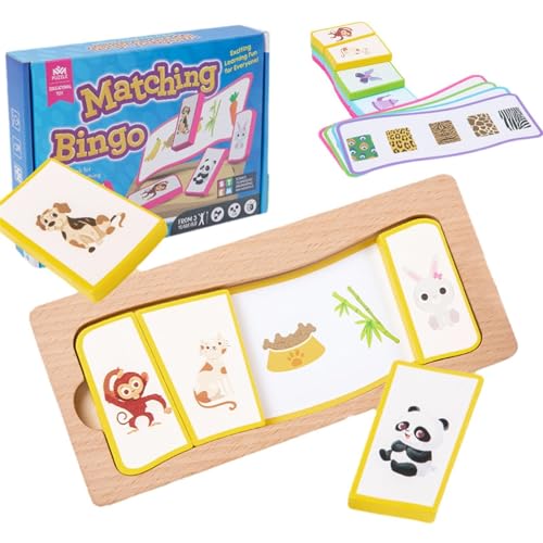 Veeteah Kognitives Board - Passendes Bingo-Spiel,Match It Bingo, Lernbild-Matching-Spiel für Vorschule und Kindergarten von Veeteah