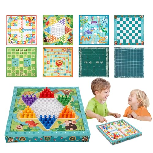 Veeteah Schachspiel für Kleinkinder, einzigartiges Reiseschachspiel - Mathe-Lernwürfel-Brettspiel | Snakes & Ladders Chinese Checkers Multifunktional für Weihnachten von Veeteah