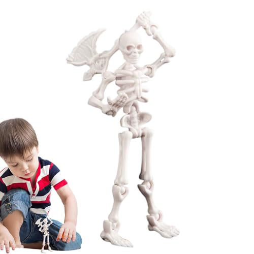 Veeteah Skelett-Actionfigur,Action-Skelette - Skelettpuppenfiguren mit Mehreren beweglichen Gelenken | Skelette für Halloween-Dekor, kleine Skelettfigur, kleine Halloween-Figuren mit staubdichter von Veeteah