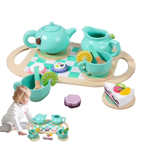 Veeteah Teeservice für Kinder,Teeservice für kleine Mädchen,Tea Time Toys Spielset - Lernspielzeug aus , Rollenspiel-Teeservice mit Tassen und Löffeln, Spielküchenzubehör von Veeteah