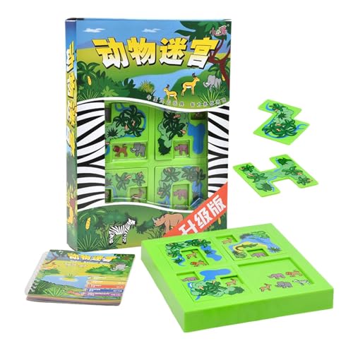 Veeteah Tierpuzzle,Tierpuzzle für Kinder - 132 Levels Intellektuelles Tierpuzzlespielbrett | Pädagogisches STEM-Puzzle-Labyrinth, interaktives Spiel für Kleinkinder, verbessert die Fähigkeit zur von Veeteah