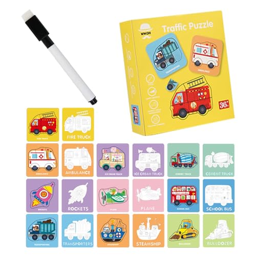 Veeteah Vorschul-Puzzles Spielzeug,Vorschul-Puzzles - Cartoon Puzzles - Lernspielzeug für Kinder im Alter von 0–3 Jahren, Lernspielzeug, Rätselbrett, Spielzeug von Veeteah