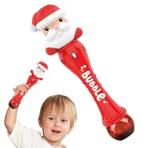 Veeteah Weihnachtsblasenstäbe, Weihnachtsmann-Blasenmaschine - Seifenblasen-Maker-Badespielzeug,Mit bunter Beleuchtung, automatischem Seifenblasenmacher, automatischem Seifenblasengebläse für Kinder, von Veeteah